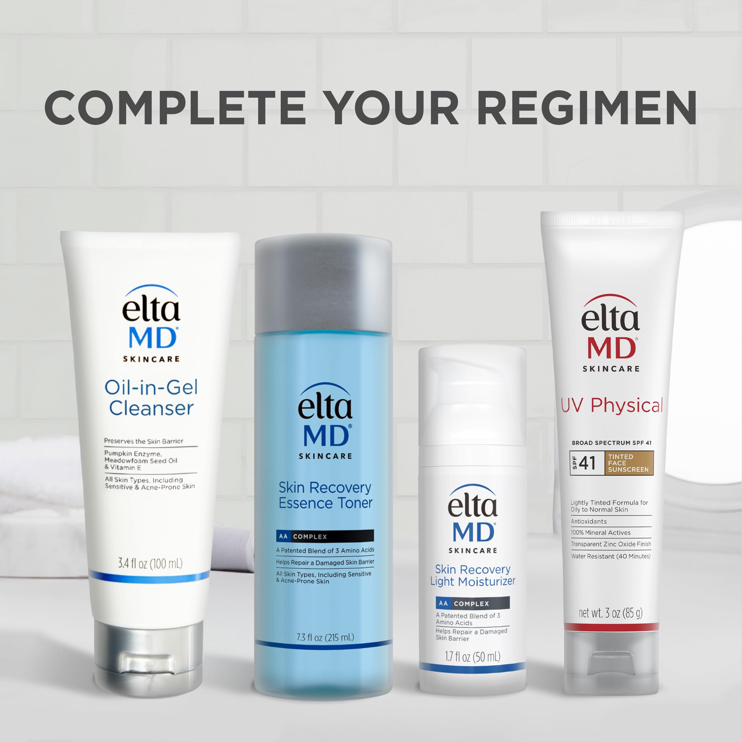 EltaMD on sensitive-skin model showing calm, non-irritating finish