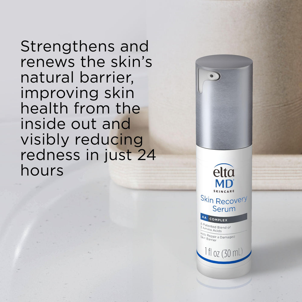 EltaMD ingredients label closeup highlighting AAComplex and hydrating actives for calming