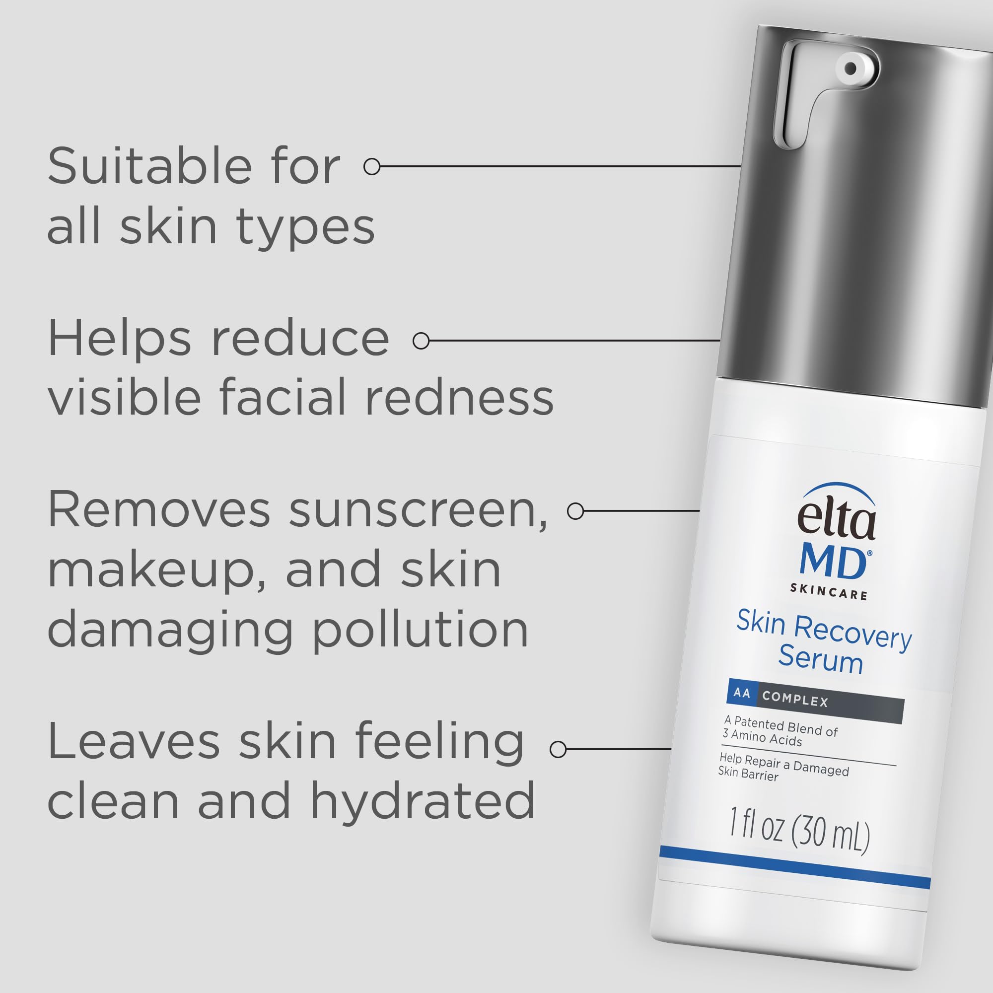 EltaMD serum texture close-up drop illustrating lightweight hyaluronic hydration