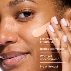 Texture close-up of EltaMD formula with hyaluronic sheen, brand visibly boosts skin moisture