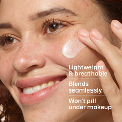 EltaMD untinted finish on skin forehead showing invisible coverage benefit