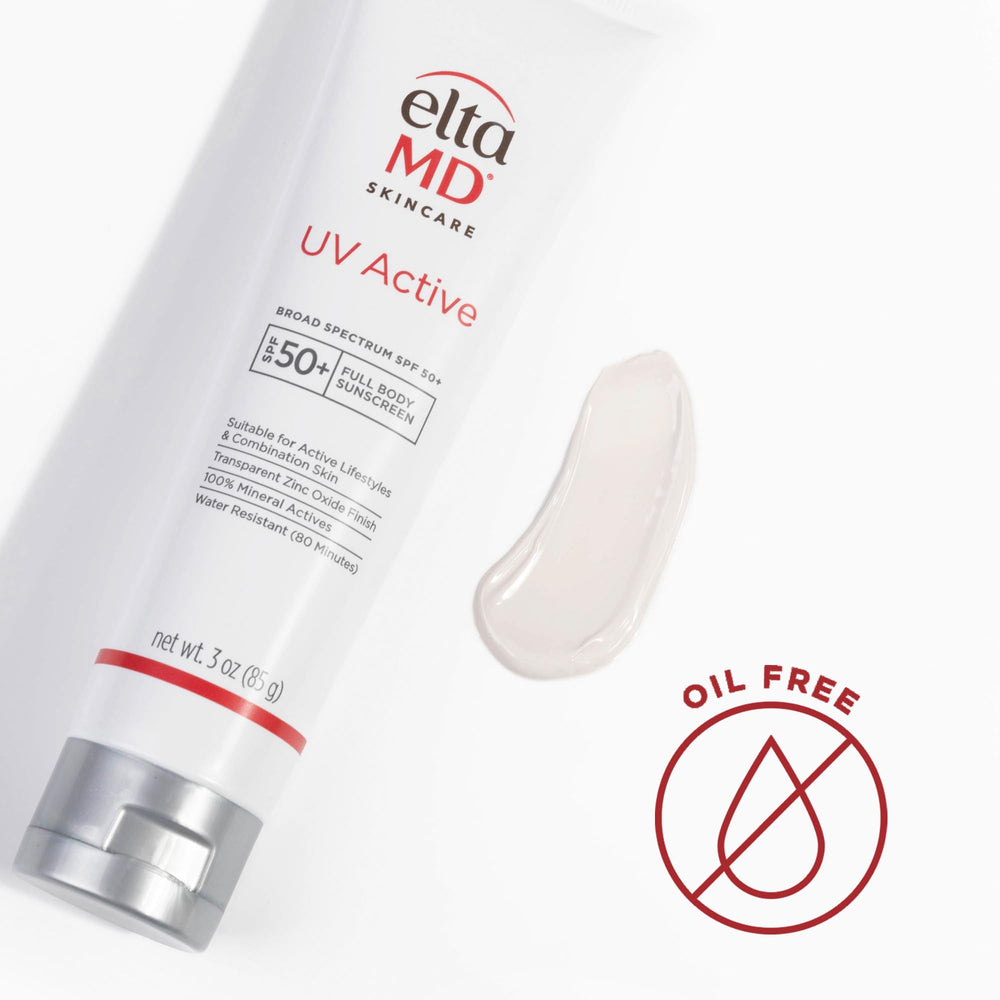 EltaMD 3 oz size next to hand to show compact travel convenience