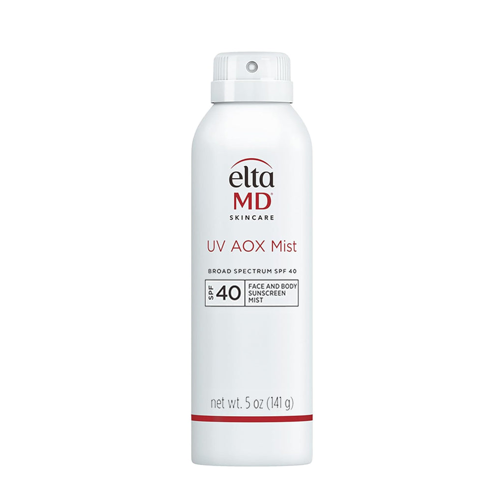 EltaMD UV AOX Mist front packaging showing bottle and label benefits