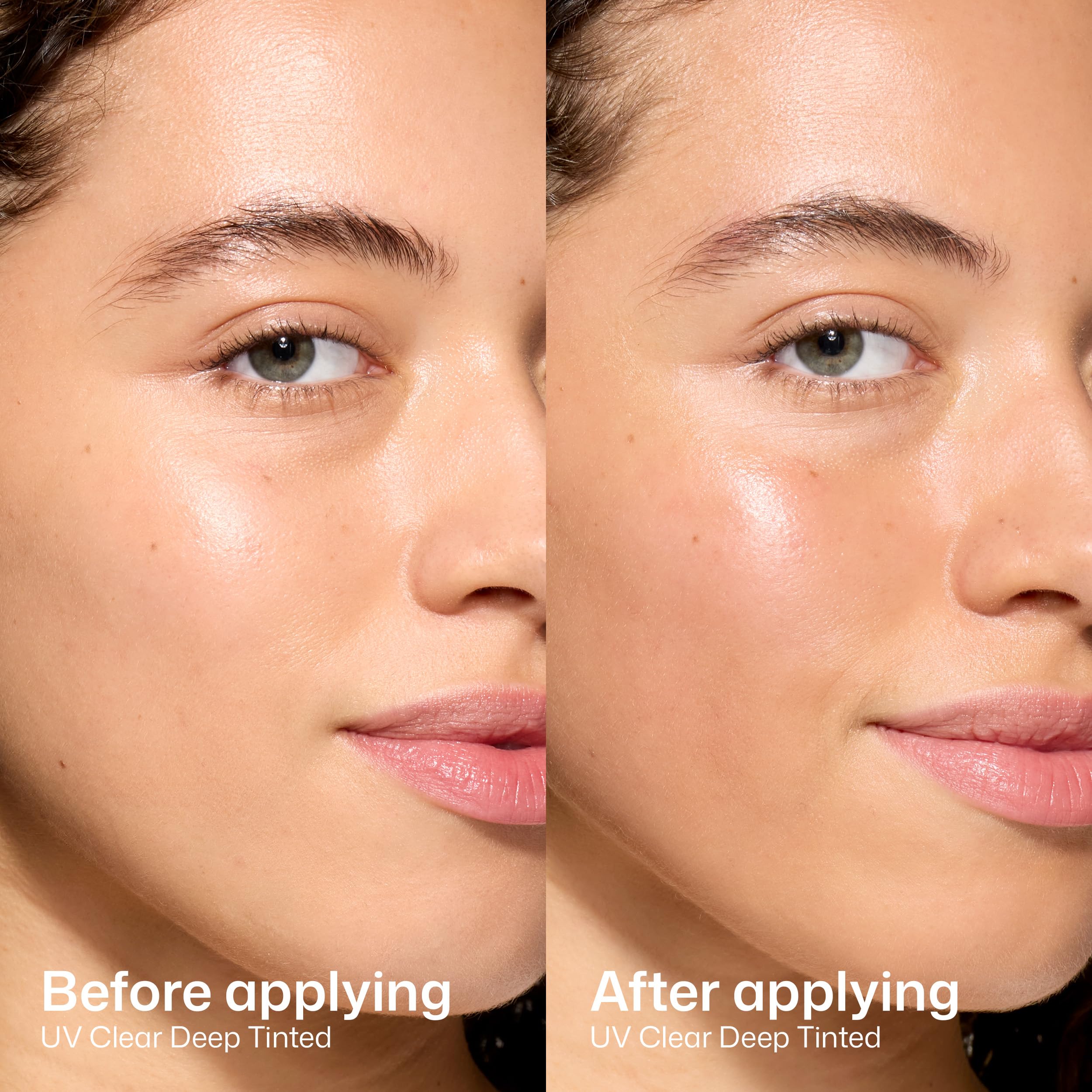 EltaMD before and after swatch showing improved even skin tone