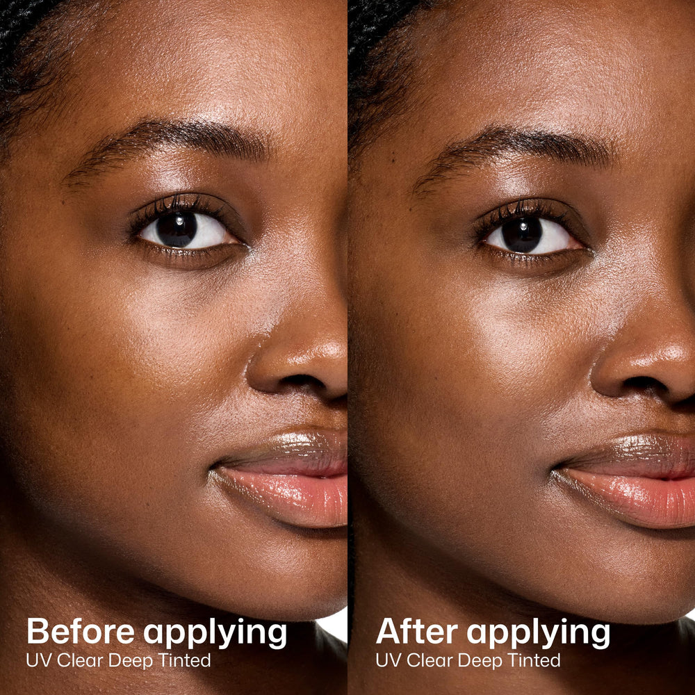 EltaMD hand applying sunscreen demonstrating sheer, non-greasy absorption
