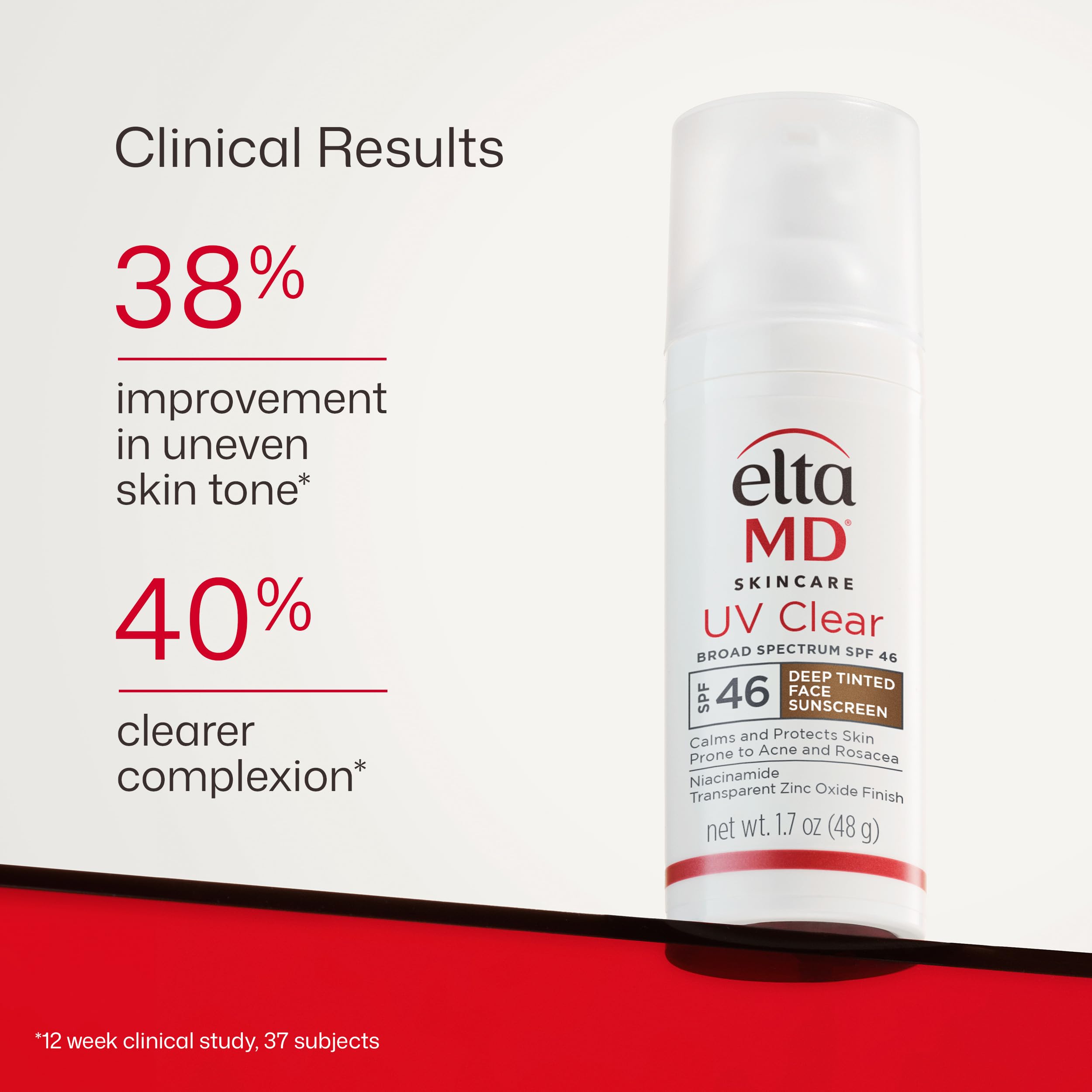 EltaMD tinted sunscreen next to makeup showing compatibility under makeup