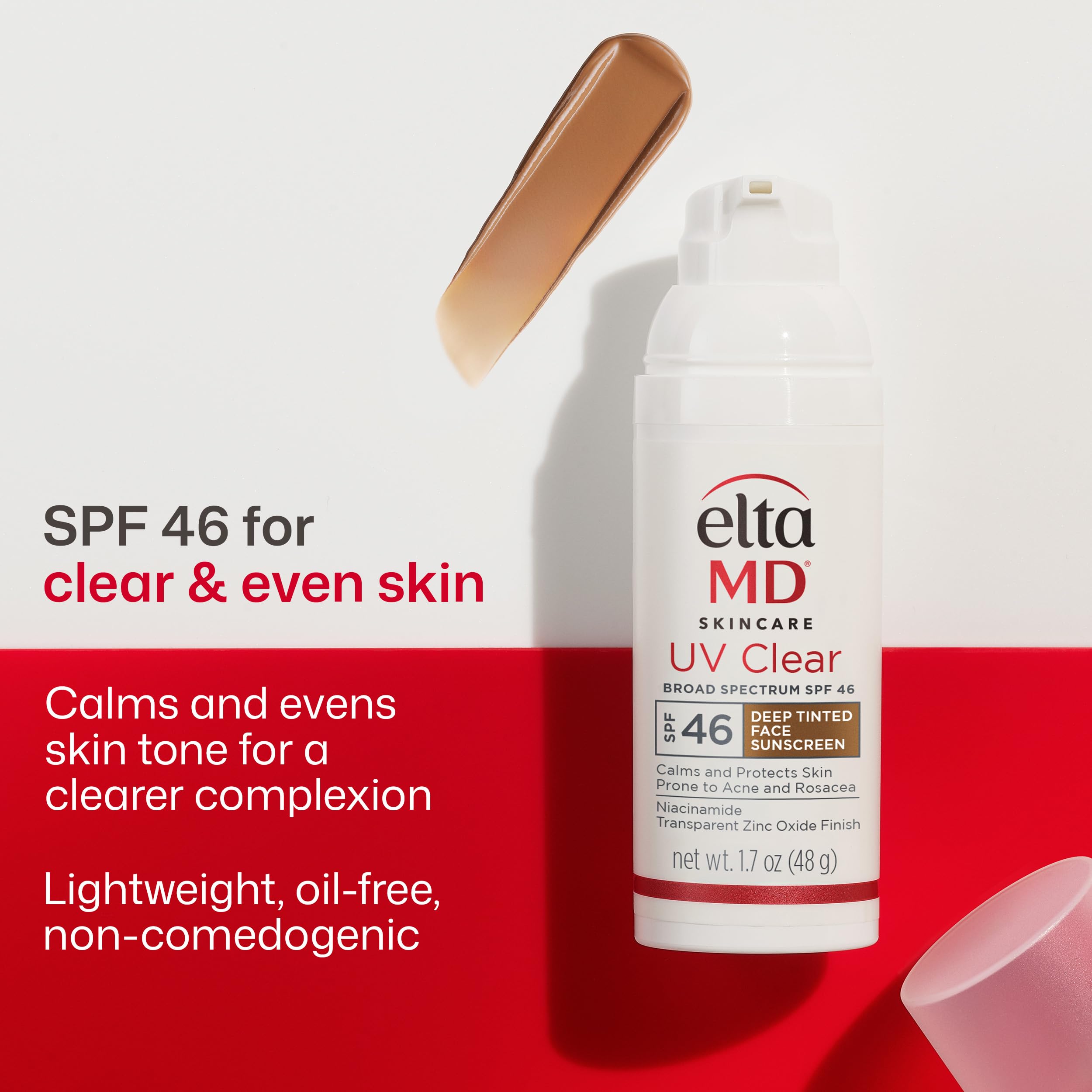 EltaMD label close-up highlighting SPF 46 and zinc oxide protection