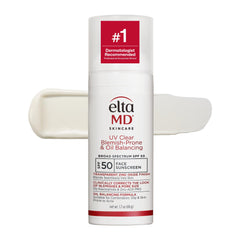 EltaMD front pump bottle showing product branding and travel-friendly design benefit