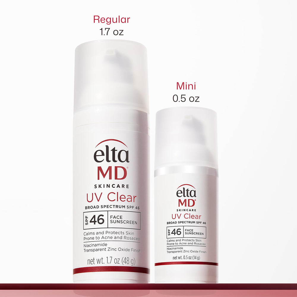 EltaMD UV Clear pump dispensing lotion to show easy one-handed application