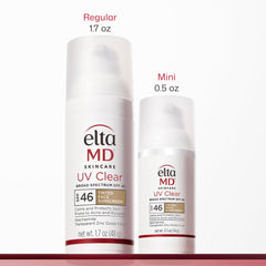 EltaMD UV Clear tinted pump dispensing product to show lightweight texture benefit