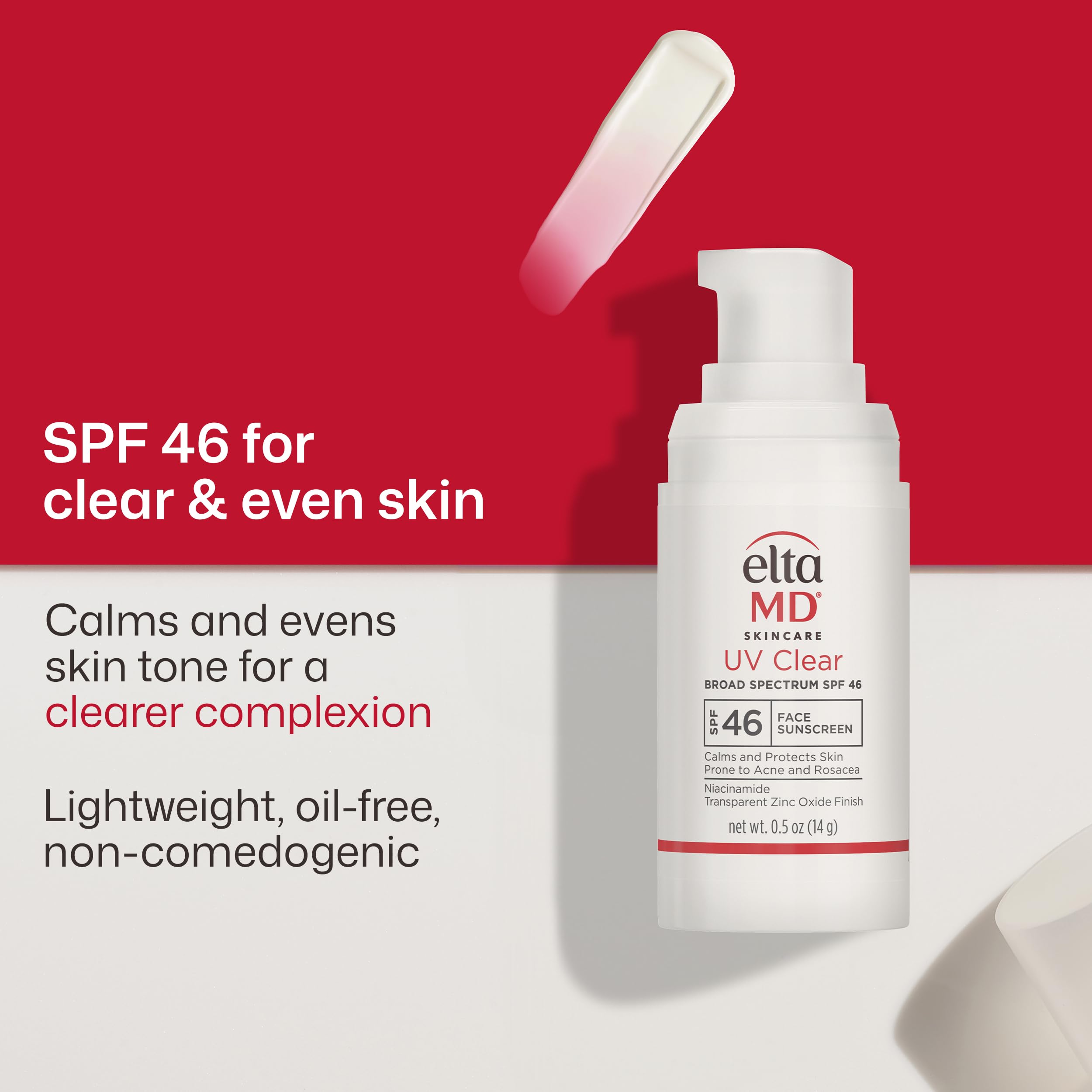 EltaMD UV Clear 0.5 oz bottle in hand to show travel-friendly size