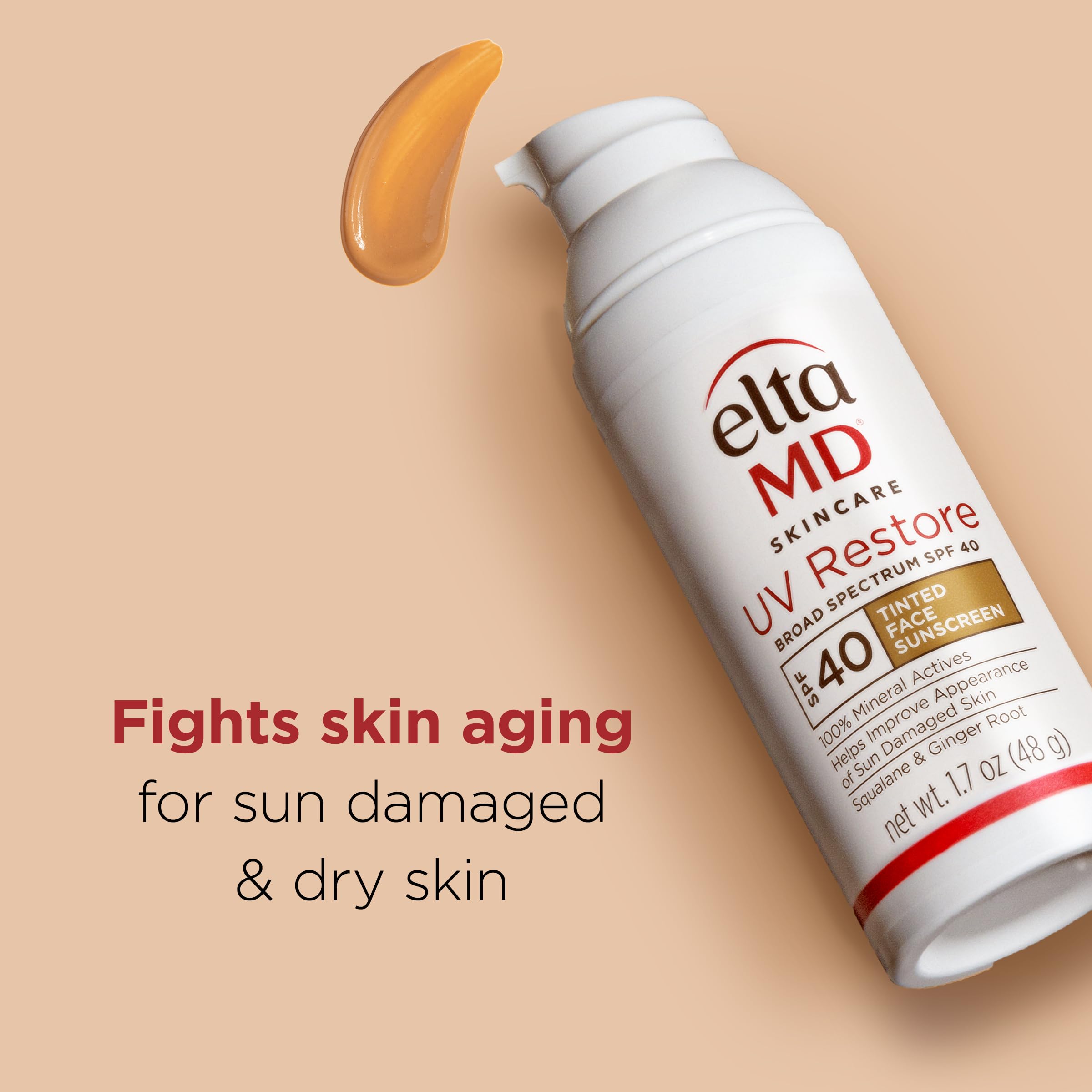 EltaMD before and after tint showing more even complexion