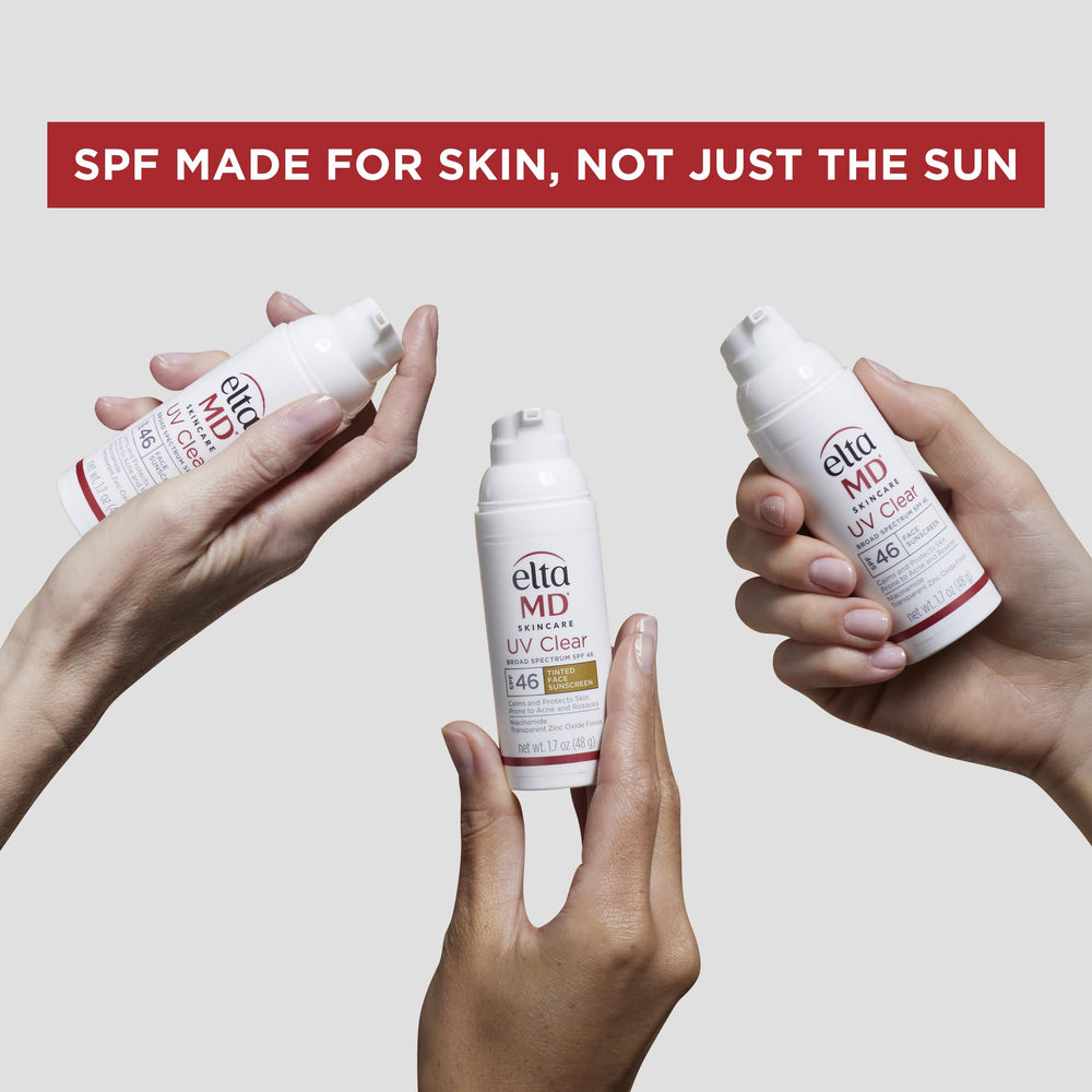 EltaMD on face under makeup showing smooth, non-greasy, protective base