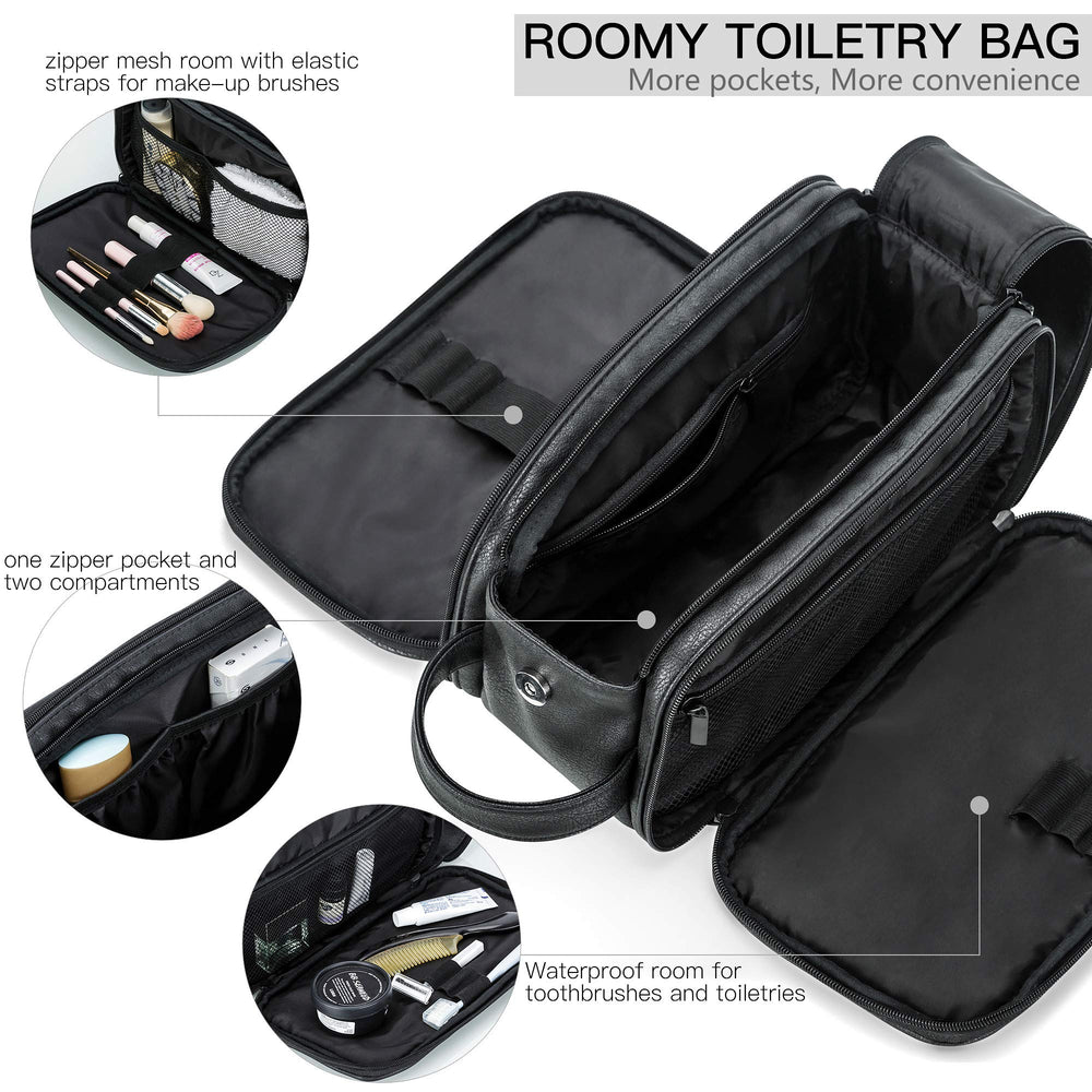 Elviros interior pockets detail keeping small grooming items neatly organized
