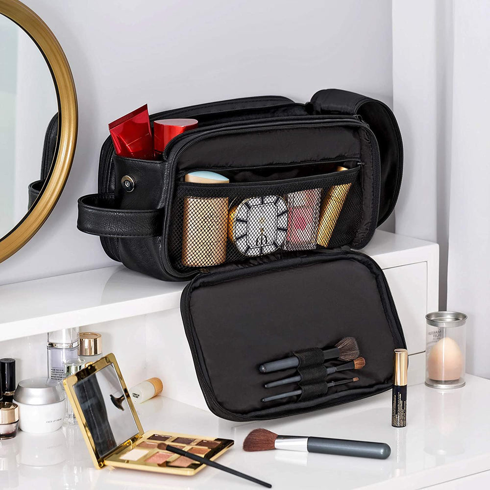 Elviros in travel setting on suitcase showing convenience for trips benefit