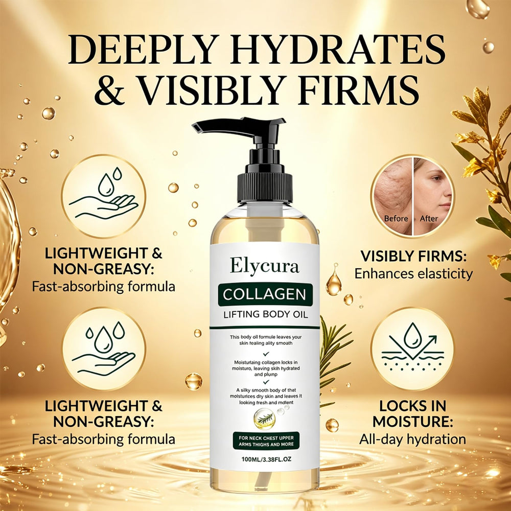 Elycura Collagen bottle next to ruler showing 100ml size and portable benefit