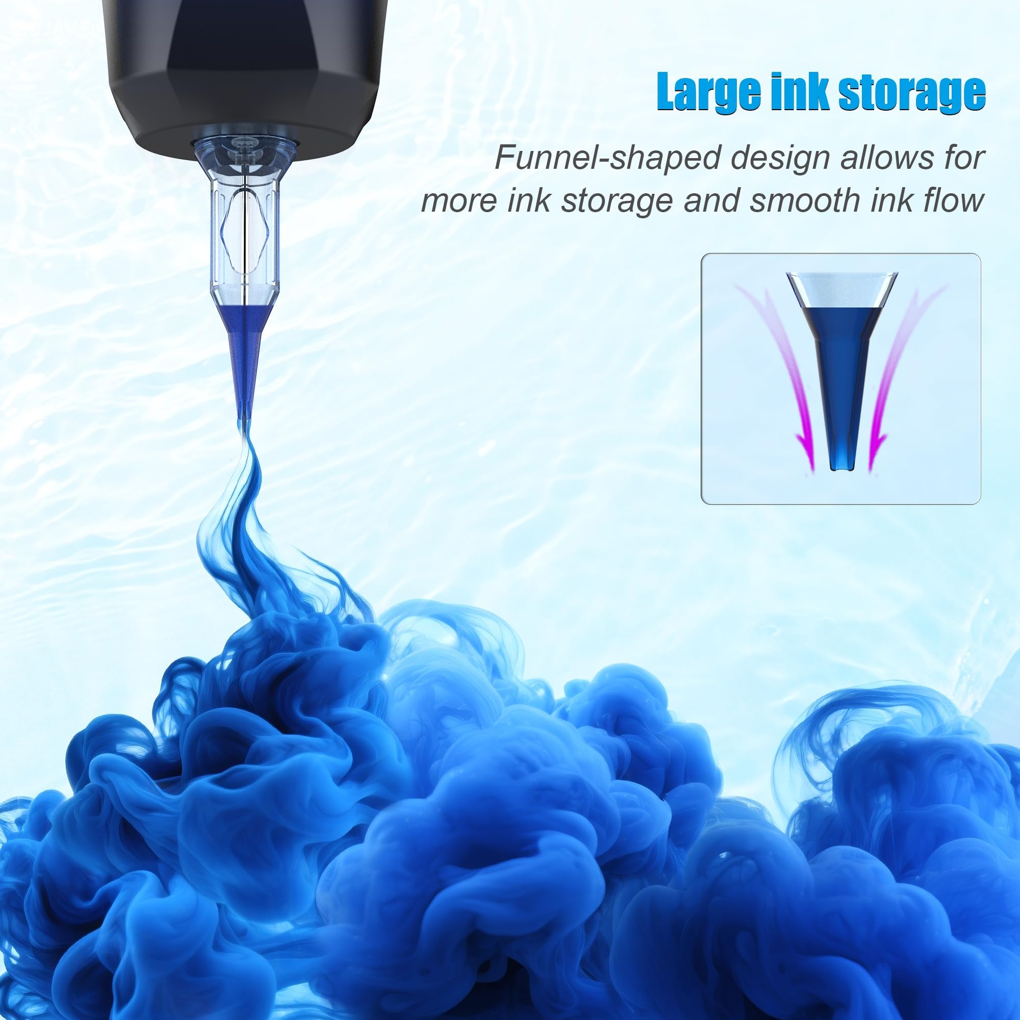 Emalla ELIOT cartridge in use by tattoo artist offering steady performance