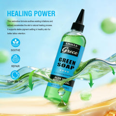 Close-up of Emalla GRECE concentrate texture highlighting plant-derived formula benefit