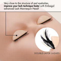 Embagol close-up of double-layer eyelid demonstrating realistic lash bed depth