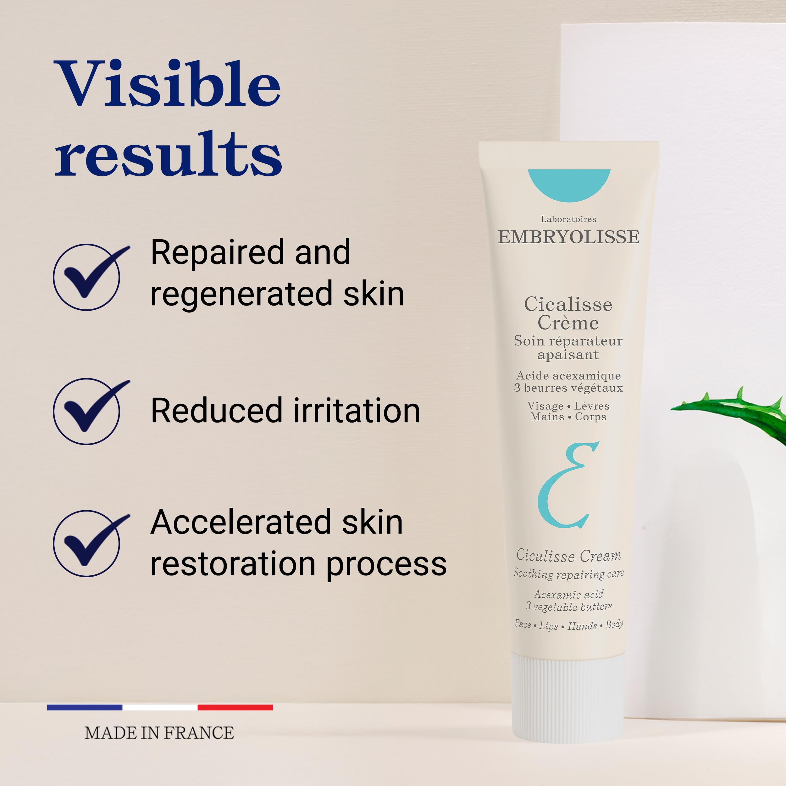 Embryolisse Cicalisse applied on hand to illustrate quick absorption and instant soothing benefit
