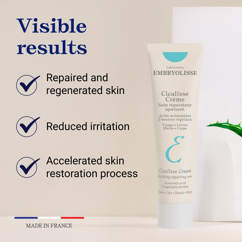 Embryolisse Cicalisse applied on hand to illustrate quick absorption and instant soothing benefit