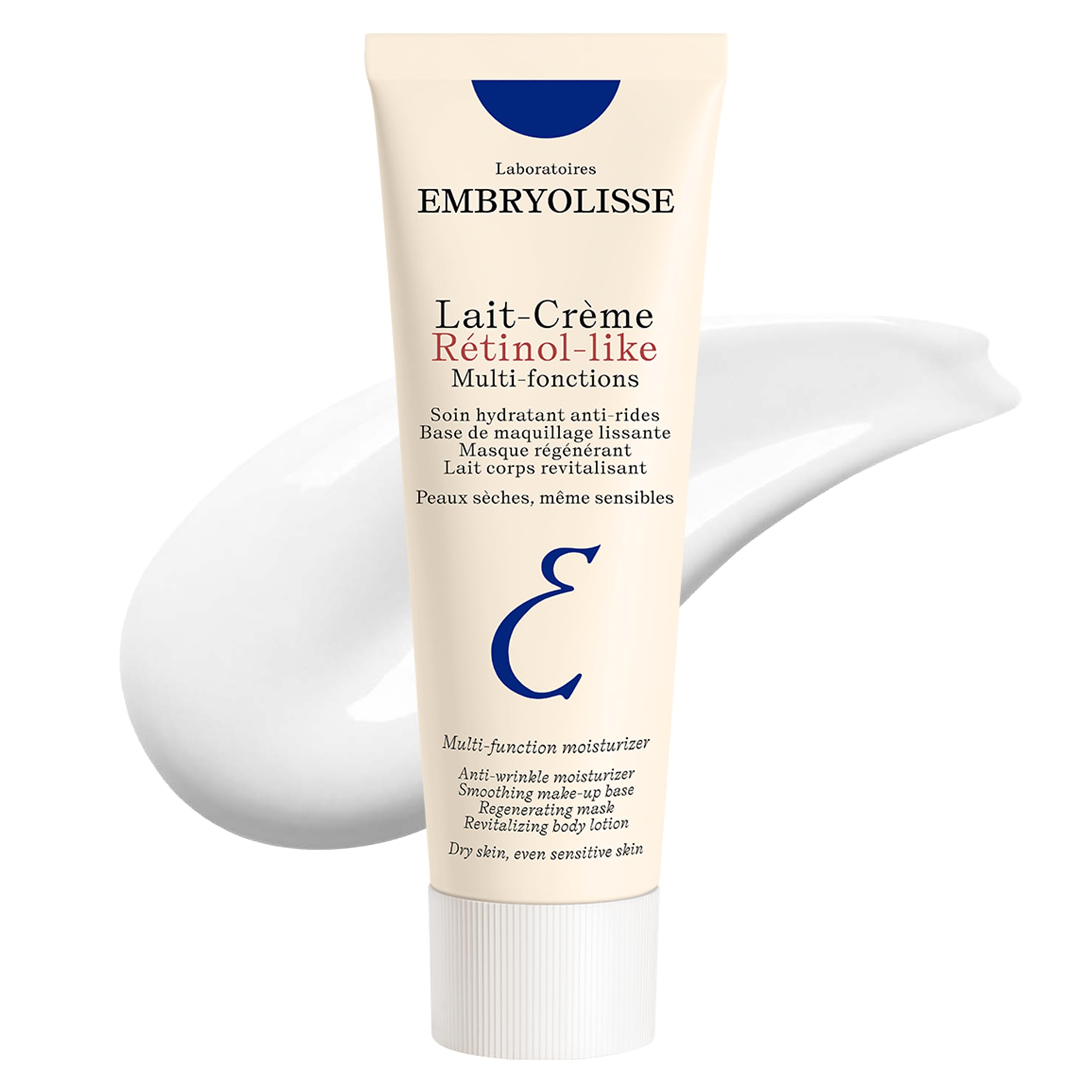 Embryolisse front tube view showing clean packaging and size benefit