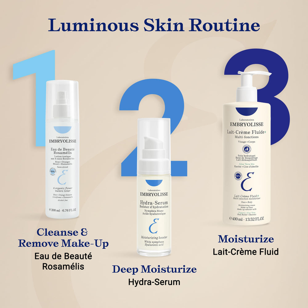 Embryolisse white nymphaea ingredient shot emphasizing natural radiance boost