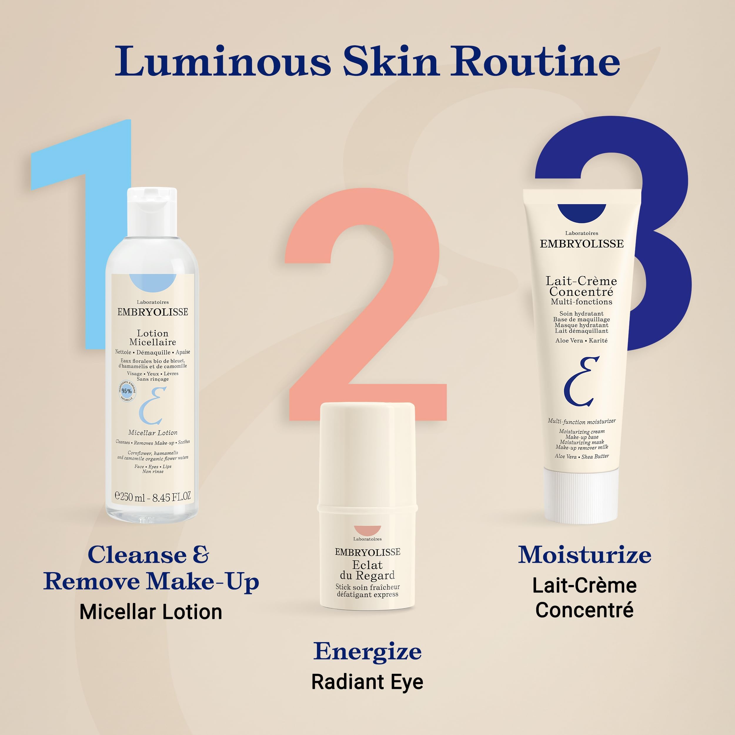 Embryolisse micellar water on bathroom counter for daily convenience