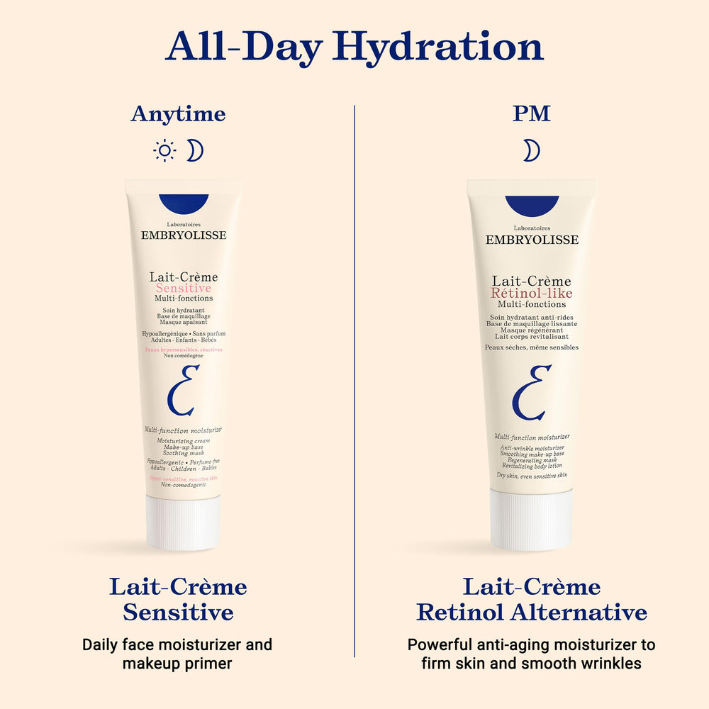 Embryolisse tube next to common items to show size and travel-friendly convenience