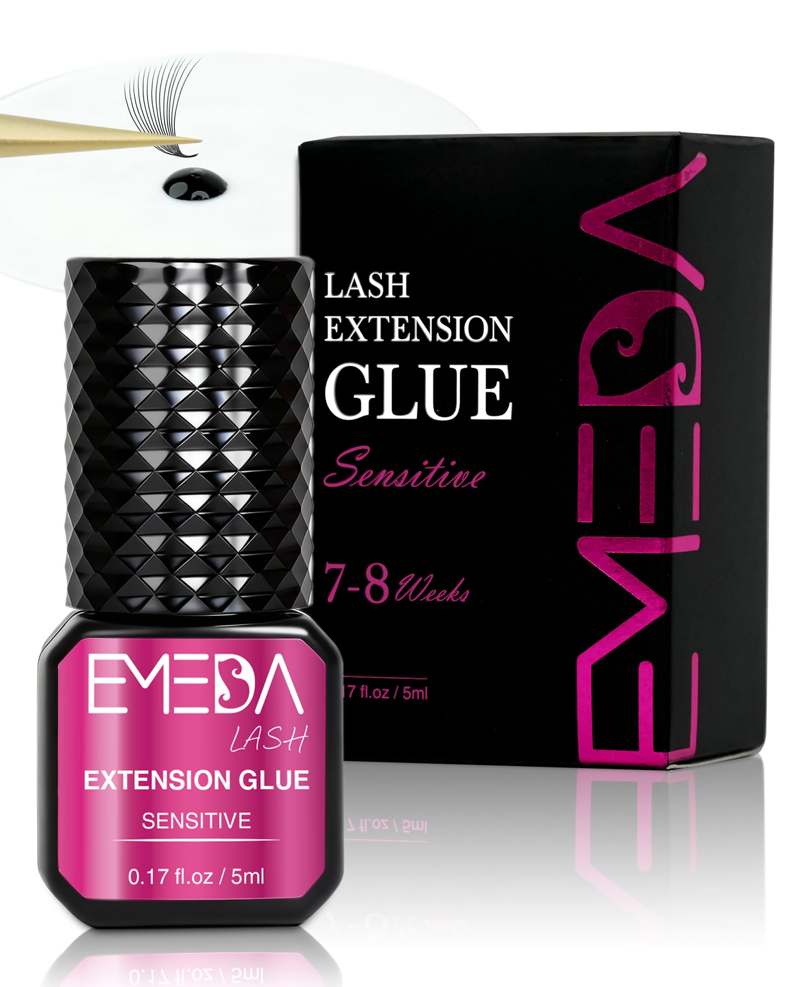 EMEDA bottle front view showing label and professional adhesive benefits
