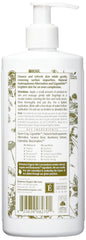 Eminence cleanser texture on hand demonstrating creamy foam and gentle hydration