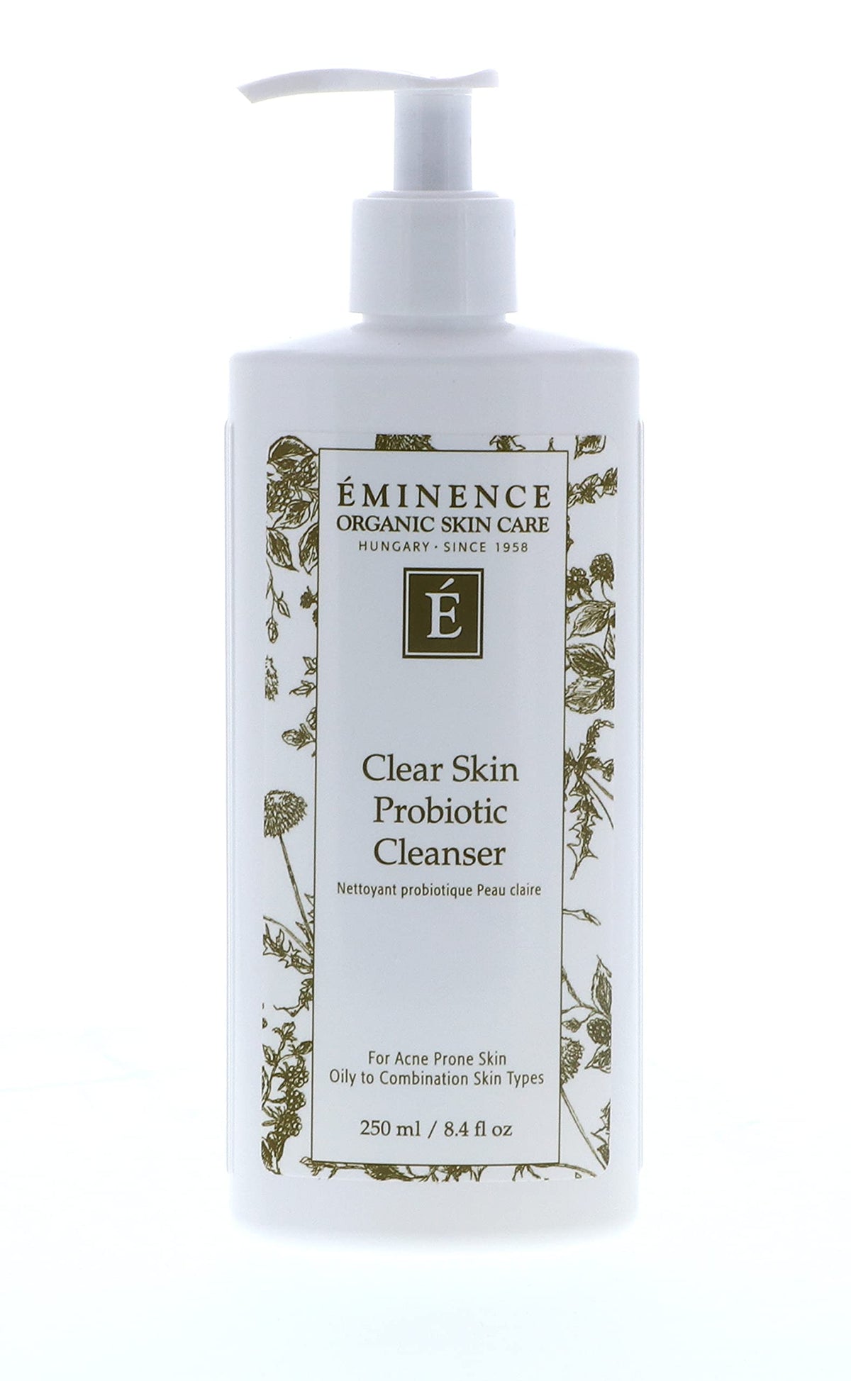 Eminence clear skin tube front view showing brand and calming benefit