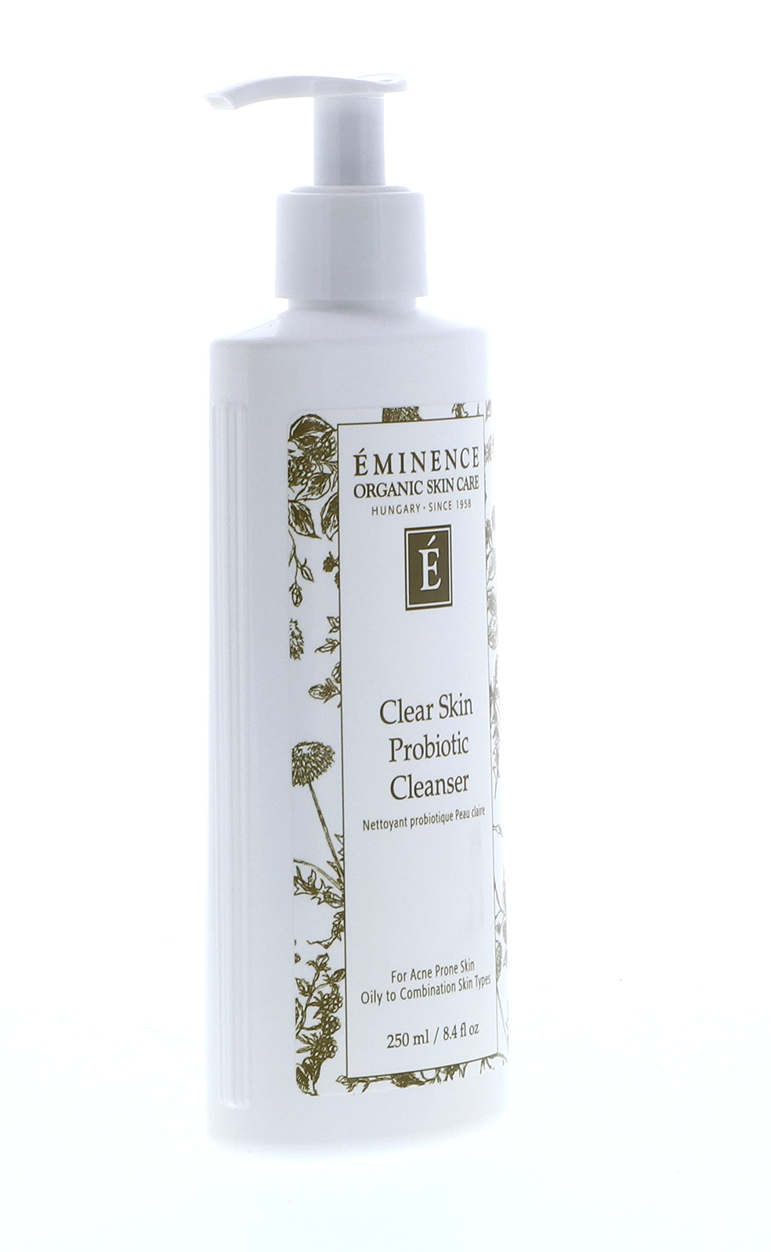 Eminence cleanser being dispensed on hand showing easy-application benefit