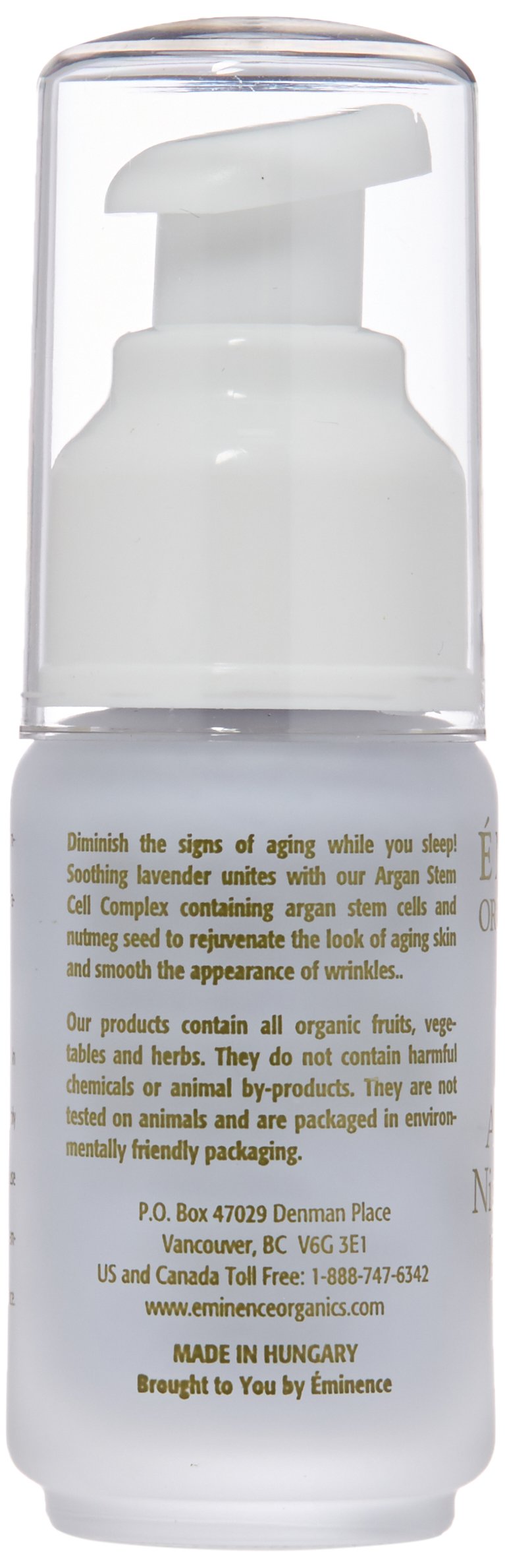 Eminence arranged key ingredients including argan, jojoba, shea butter for nourishment benefit