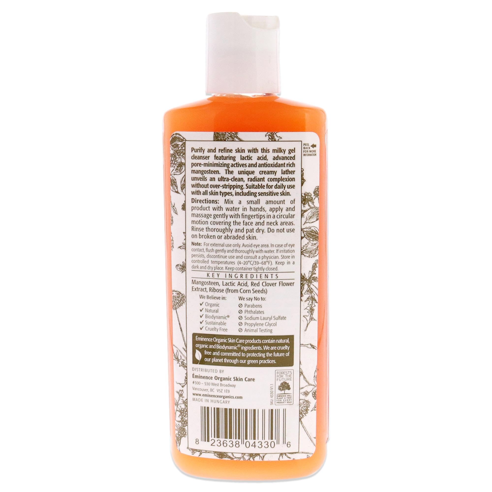 Eminence Mangosteen creamy texture close-up reveals gentle resurfacing action