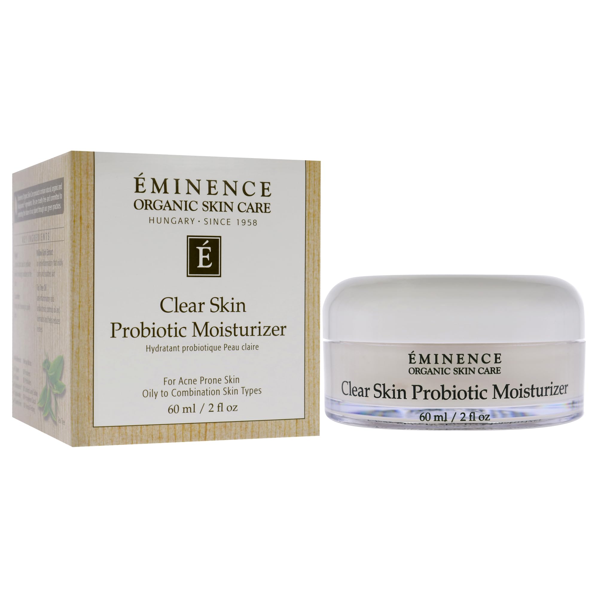 Eminence moisturizer applied to hand, illustrating quick absorption and hydration
