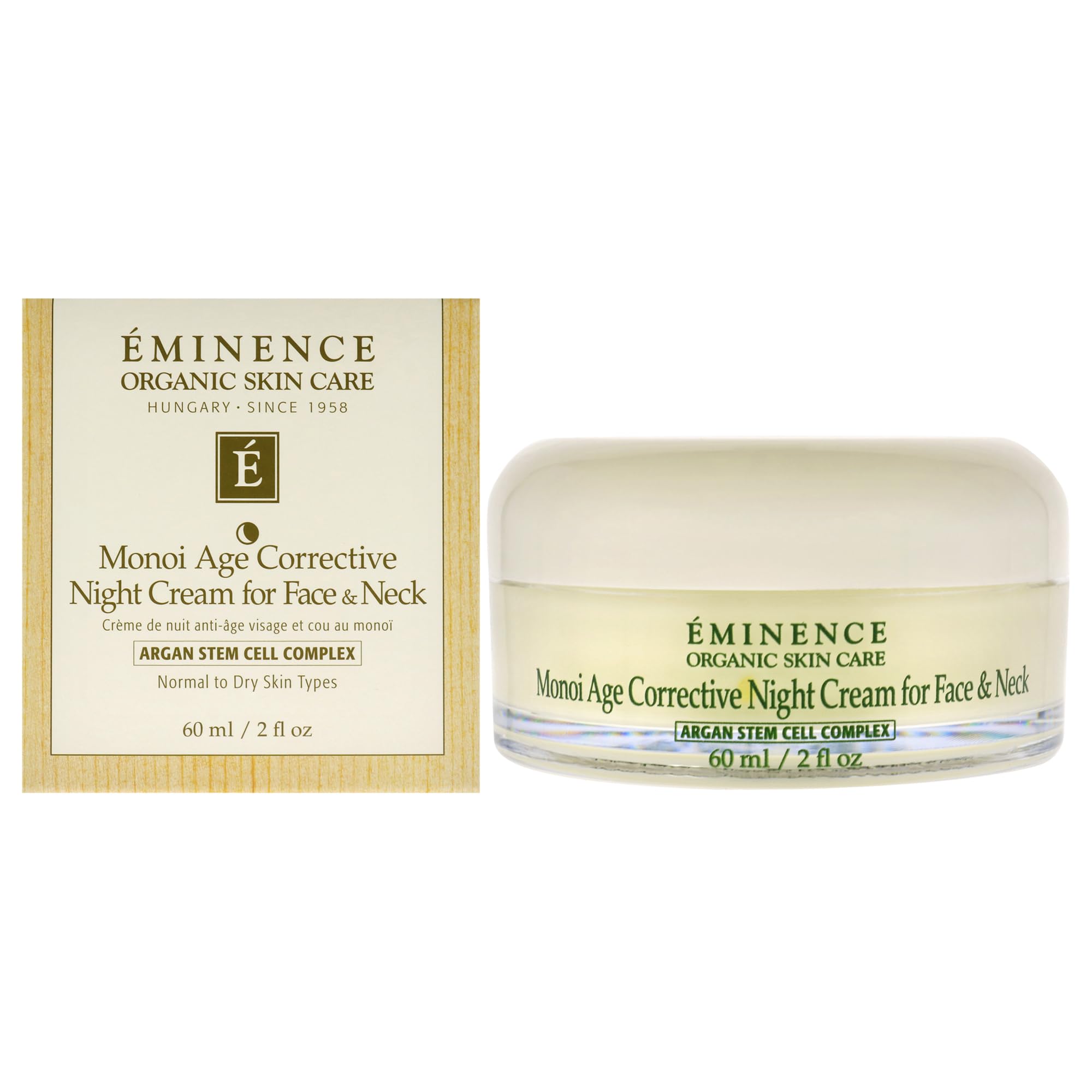Eminence front jar product shot showing nourishing night cream benefit