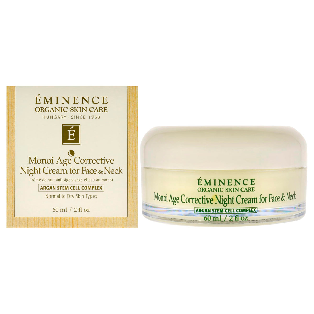 Eminence front jar product shot showing nourishing night cream benefit