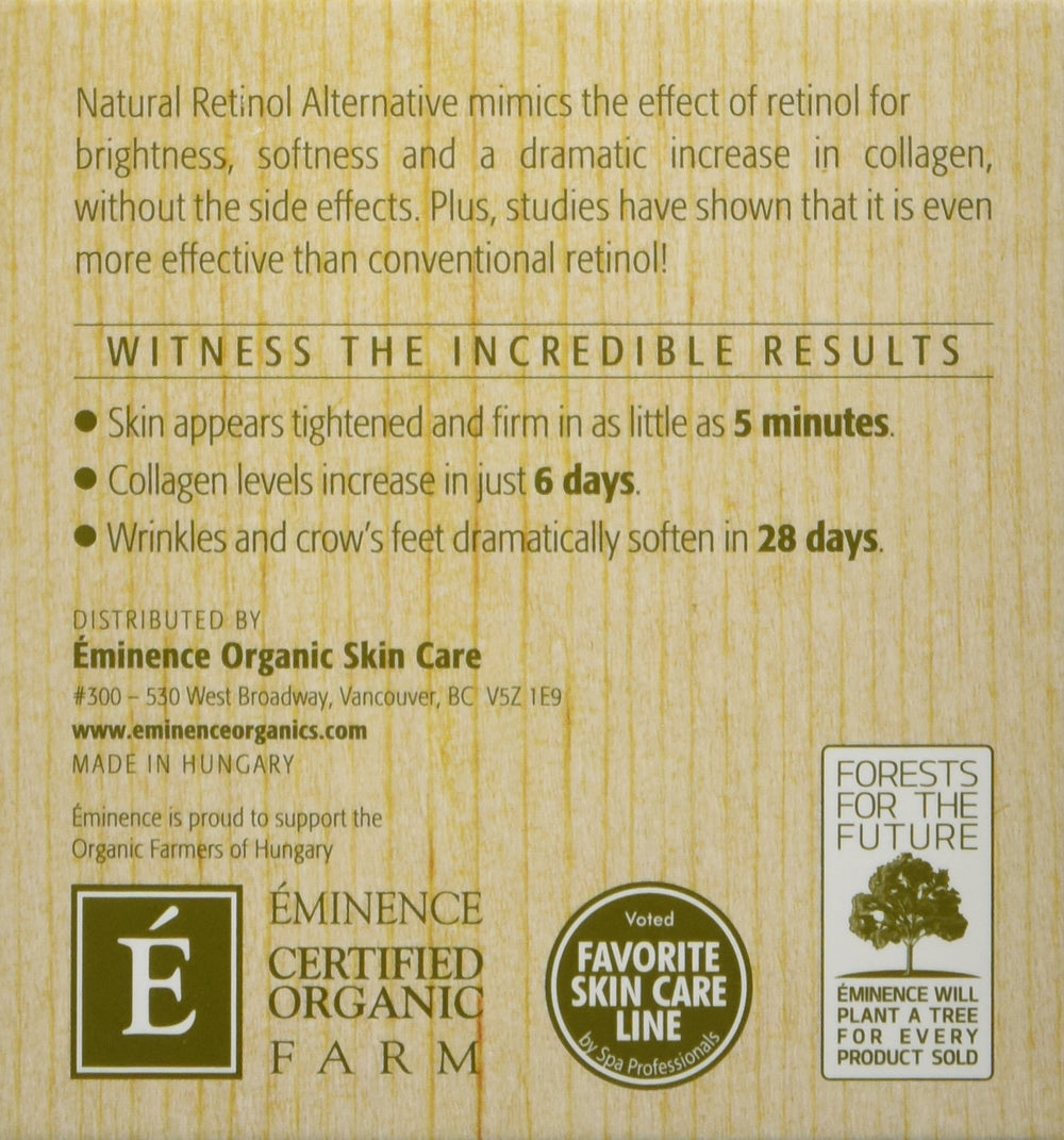 Eminence 2 oz jar beside ruler, illustrates compact travel-friendly size