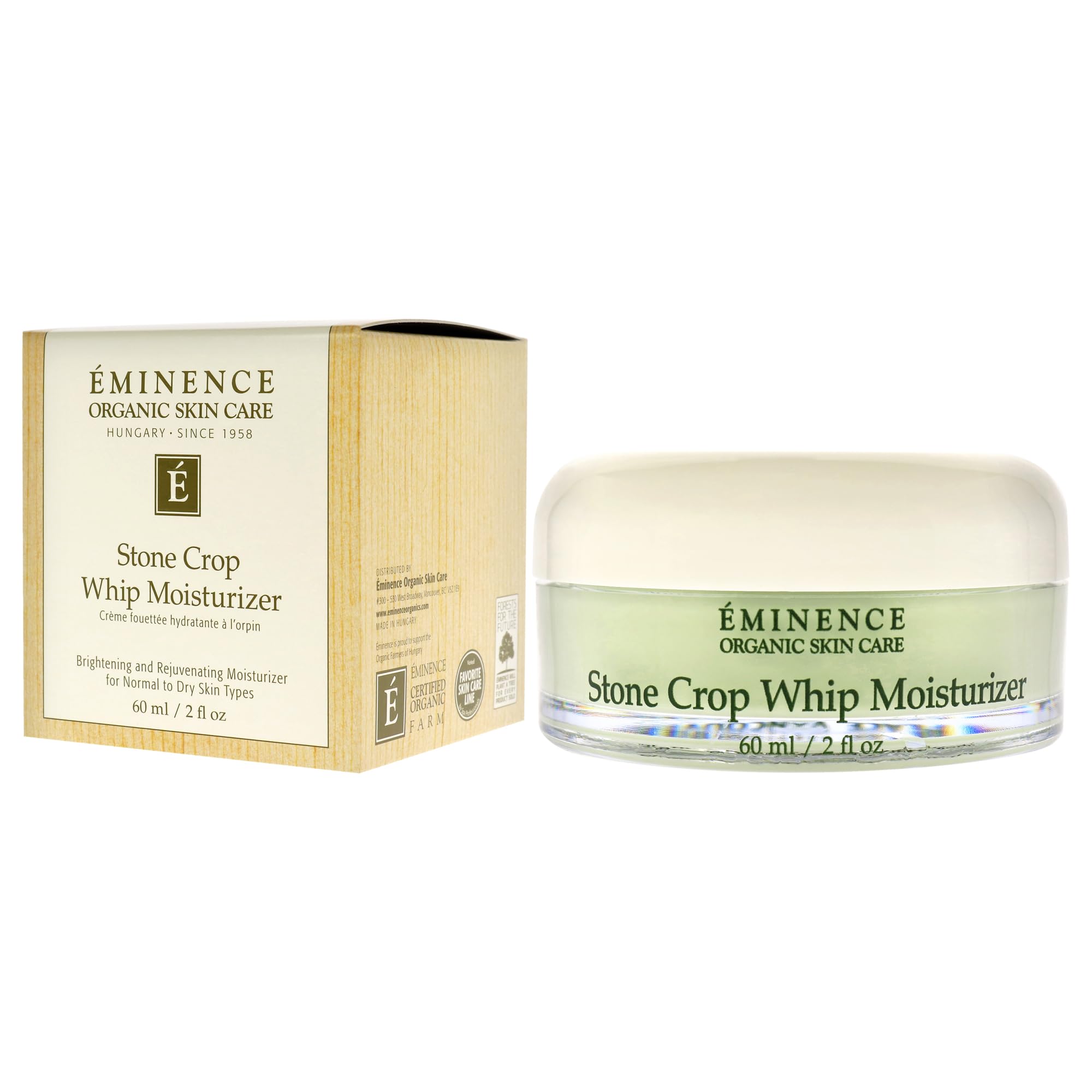 Eminence jar on bathroom vanity staged for daily skincare routine
