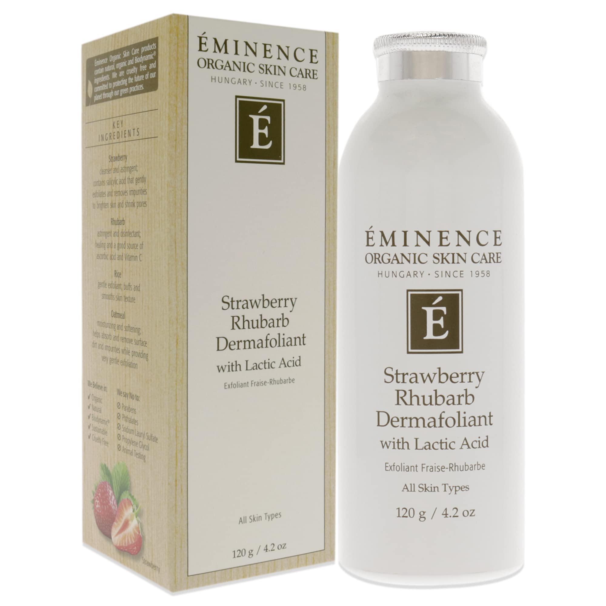 Eminence applying paste to hand demonstrates easy at-home use