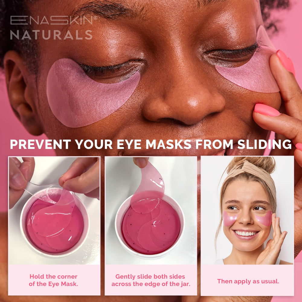 Enaskin Naturals before and after comparison showing reduced puffiness