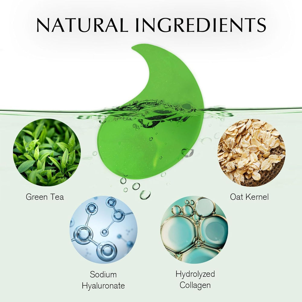 Enaskin Naturals mask in use under eye demonstrating quick de-puffing