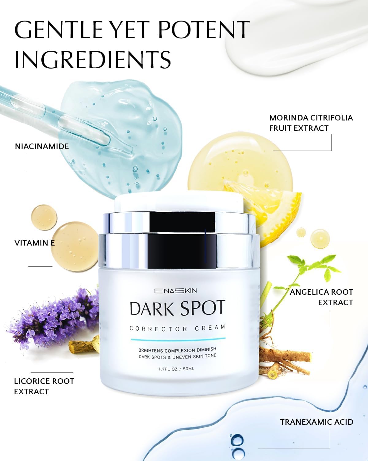 EnaSkin applied to underarm showing gentle formula benefit