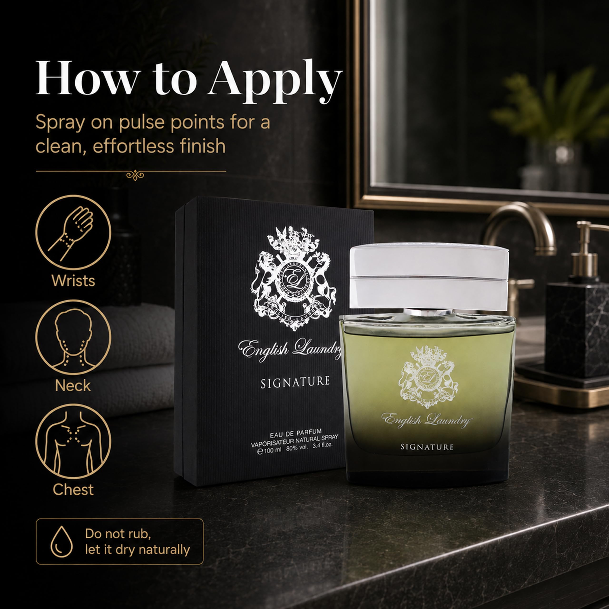 English Laundry ingredient notes display: citrus and woods visual benefit: clarifies scent profile at a glance
