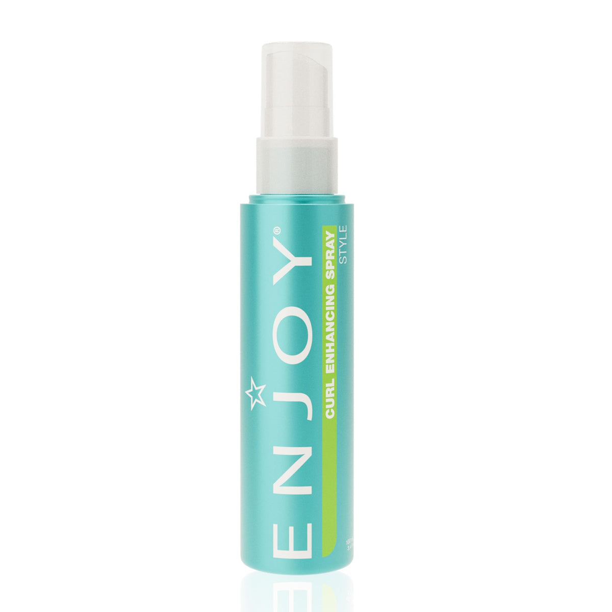 Enjoy curl enhancing spray front packaging showing bottle and branding for easy identification and benefit