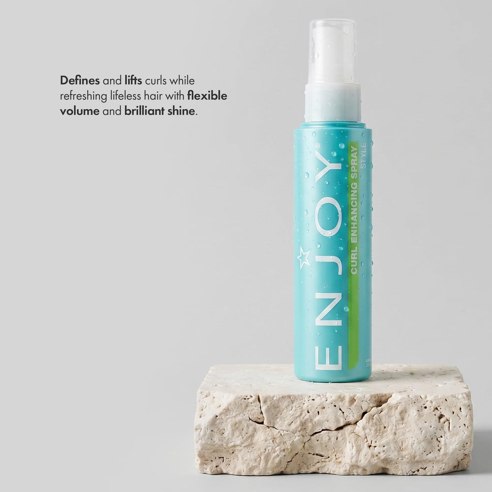 Enjoy curl enhancing spray misting action demonstrating even, lightweight application for natural lift
