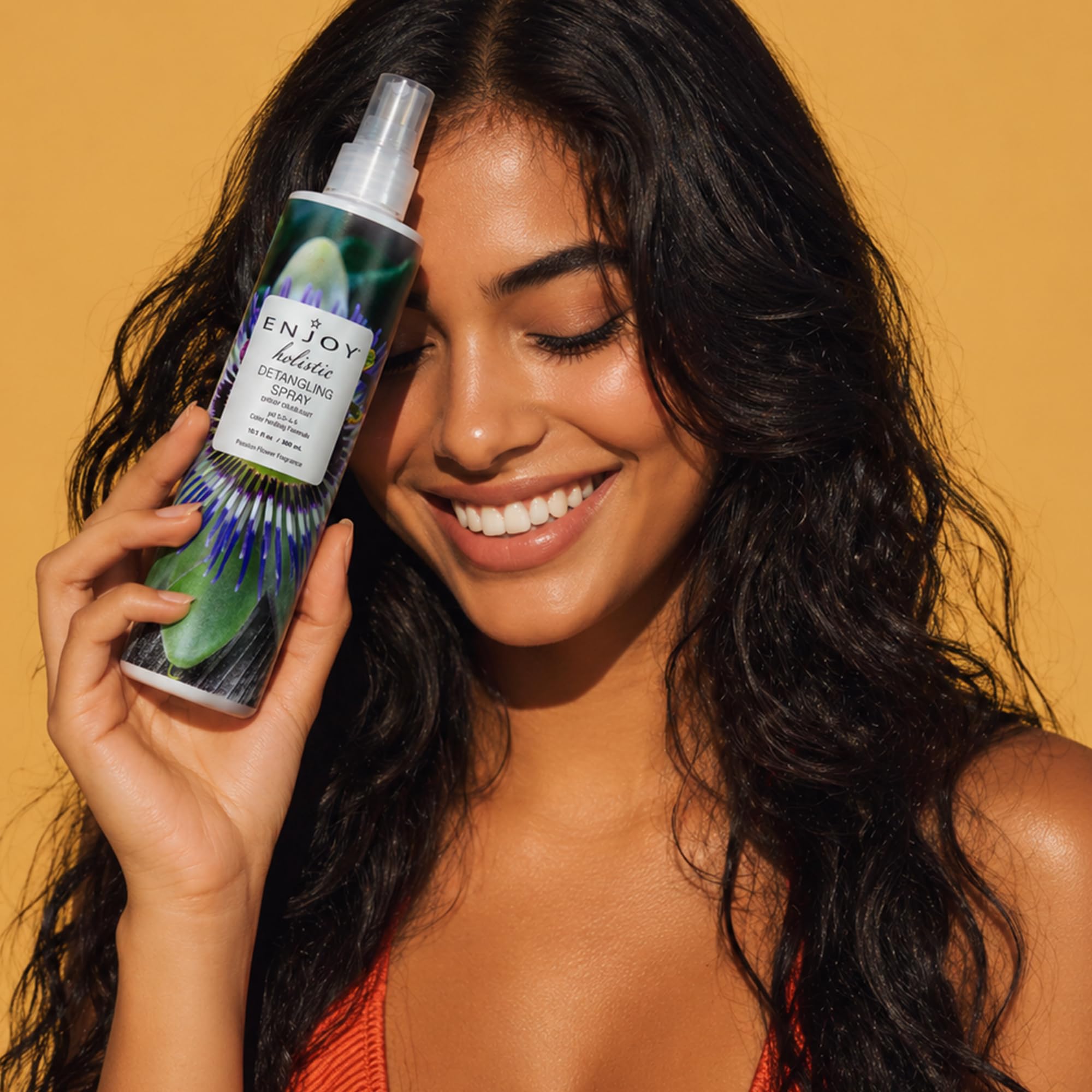 Enjoy detangler on bathroom shelf lifestyle for daily styling routine