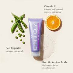 Enjoy product on hand demonstrating easy application and smooth detangling benefit