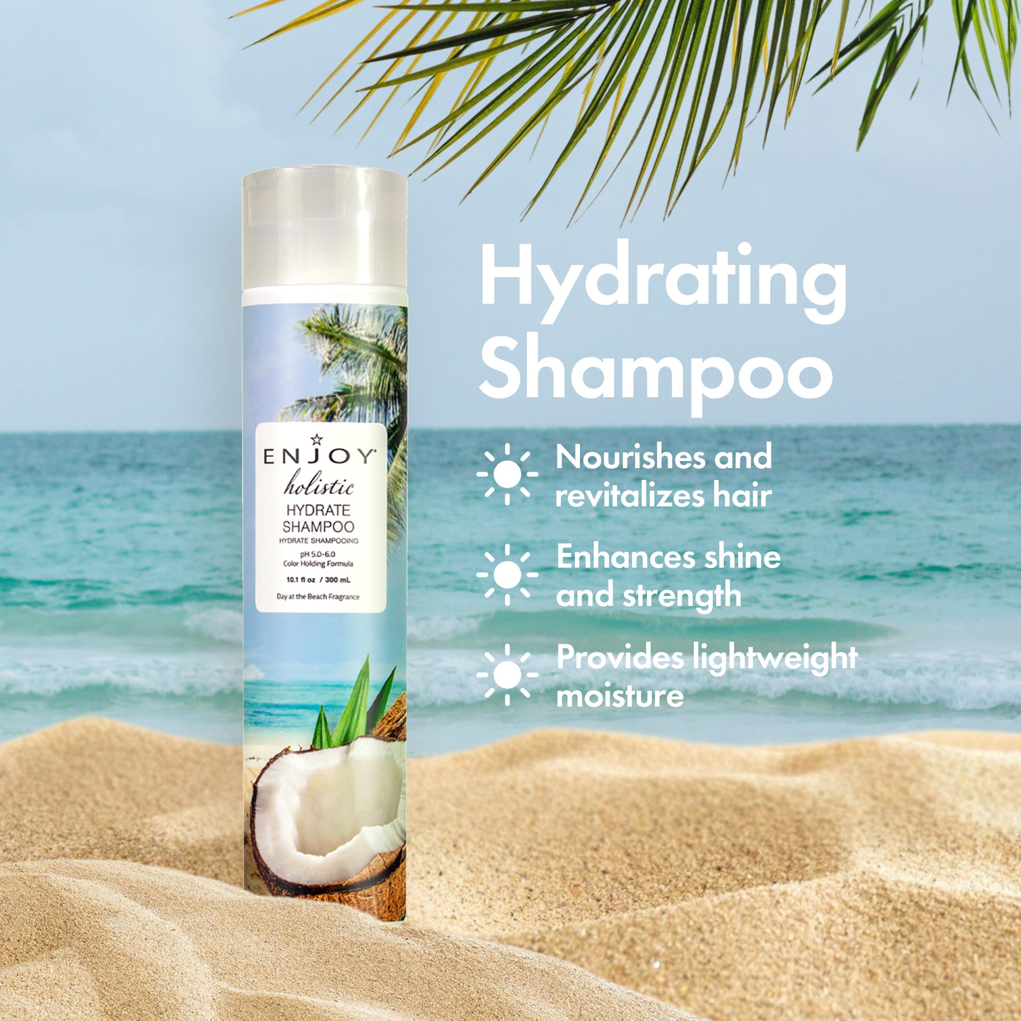 Enjoy back label close-up listing botanical ingredients and pH